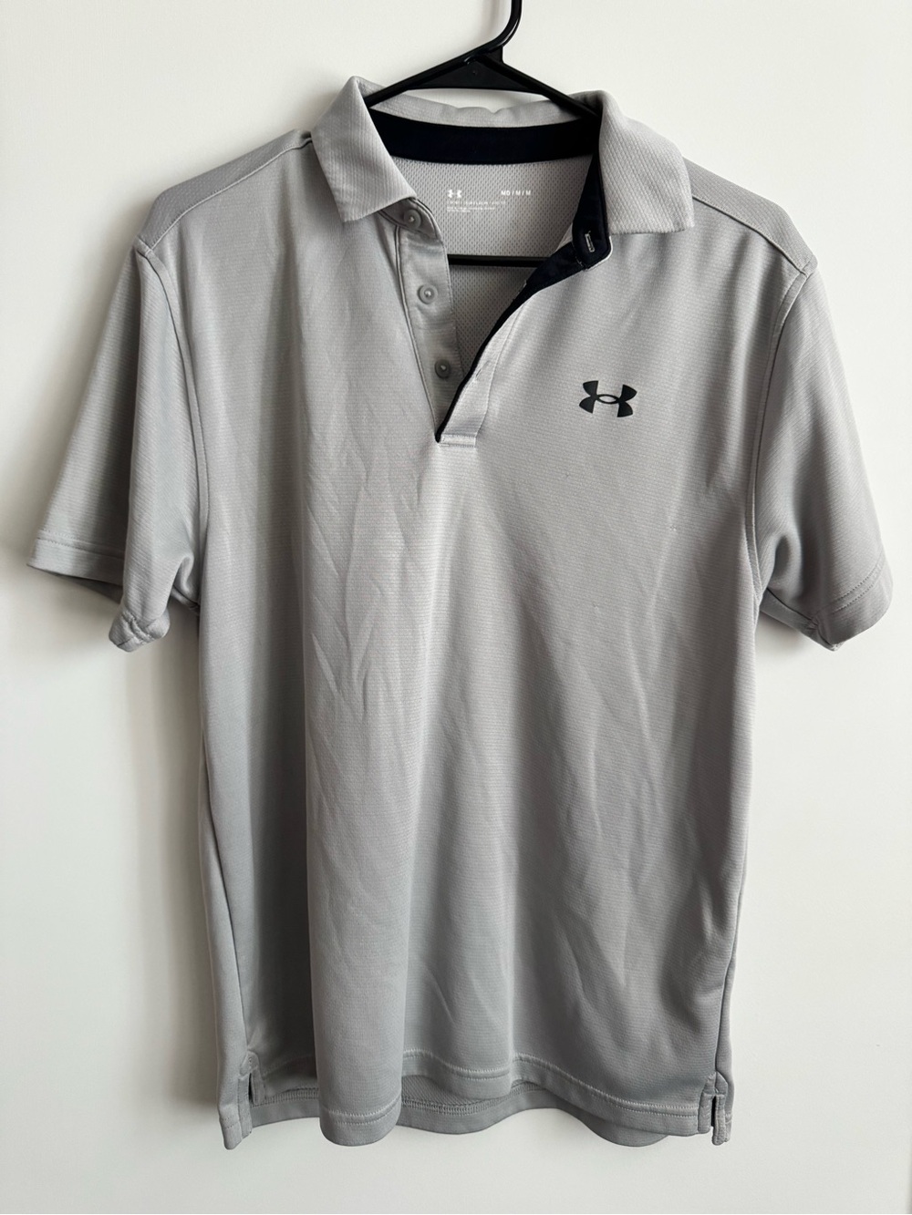Under Armour Light Gray Performance Polo with Black Trim